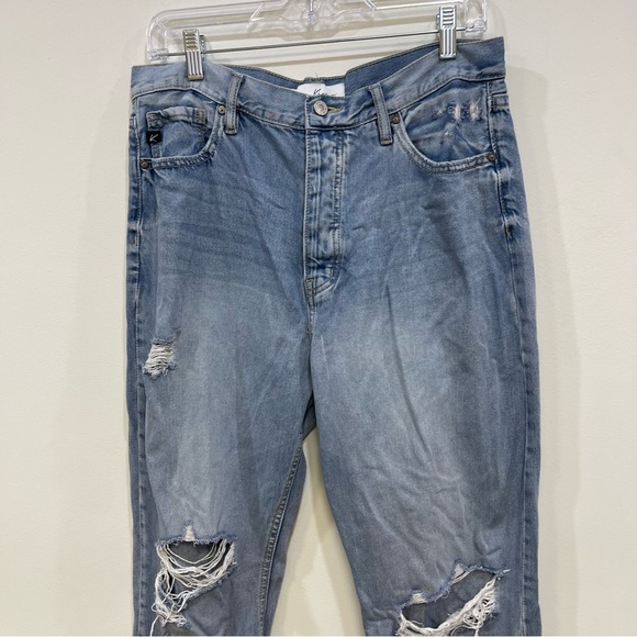 Kancan Jinx Ultra High Rise 90’s Boyfriend Jeans Medium Wash Distress Size 11/29 - Picture 2 of 8